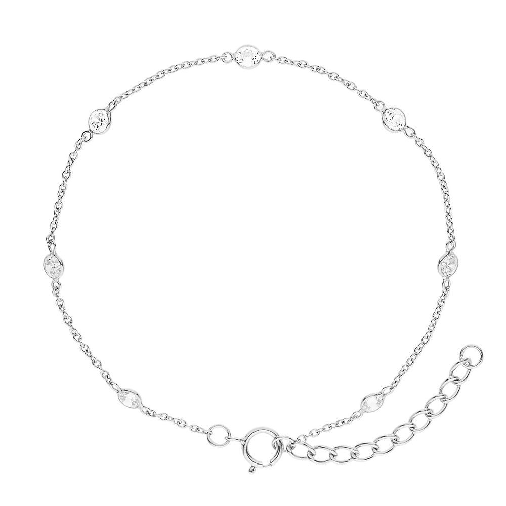 Filigranes Silberarmband mit Zirkonia-Steinen