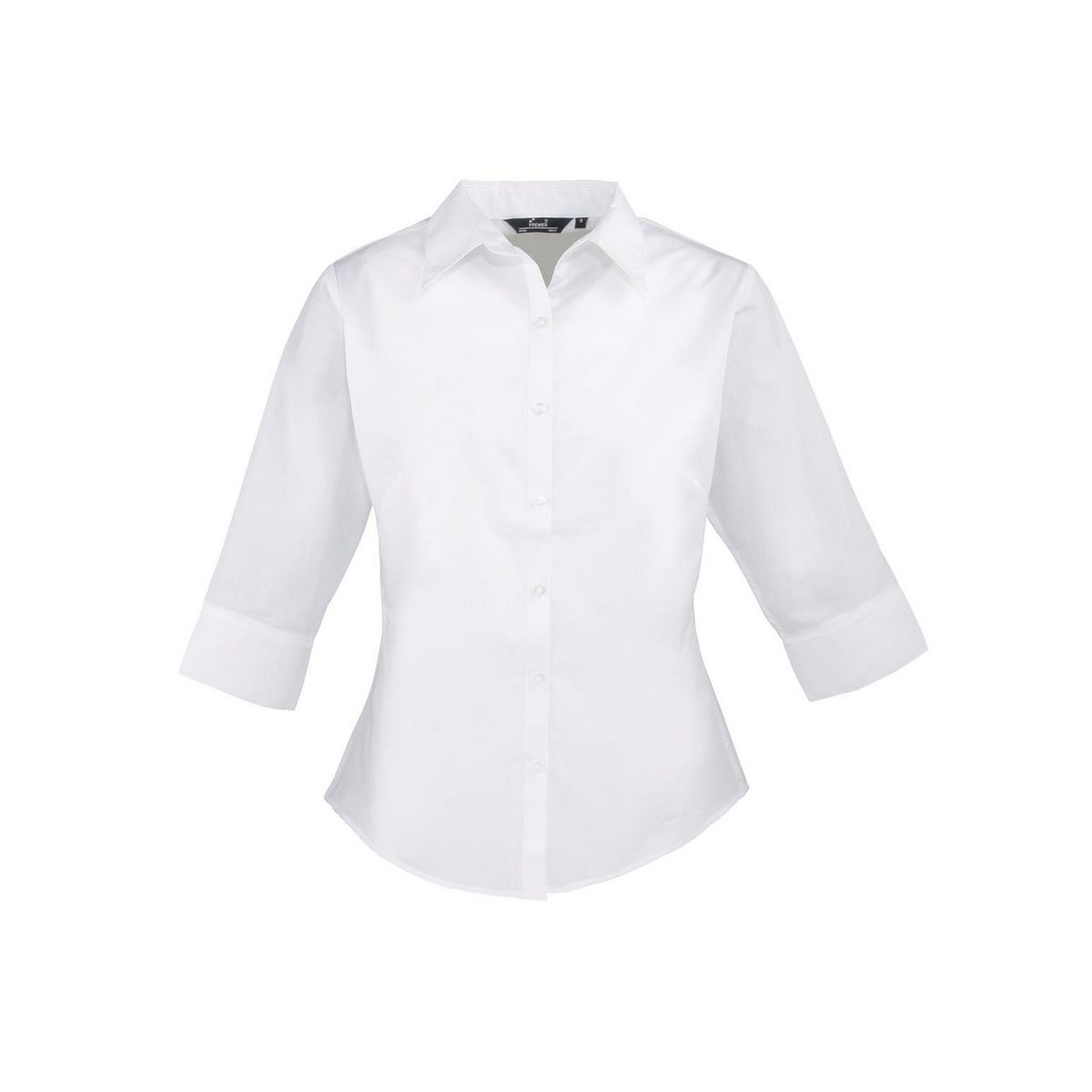 Klassische Popeline-Bluse mit Dreiviertelarm