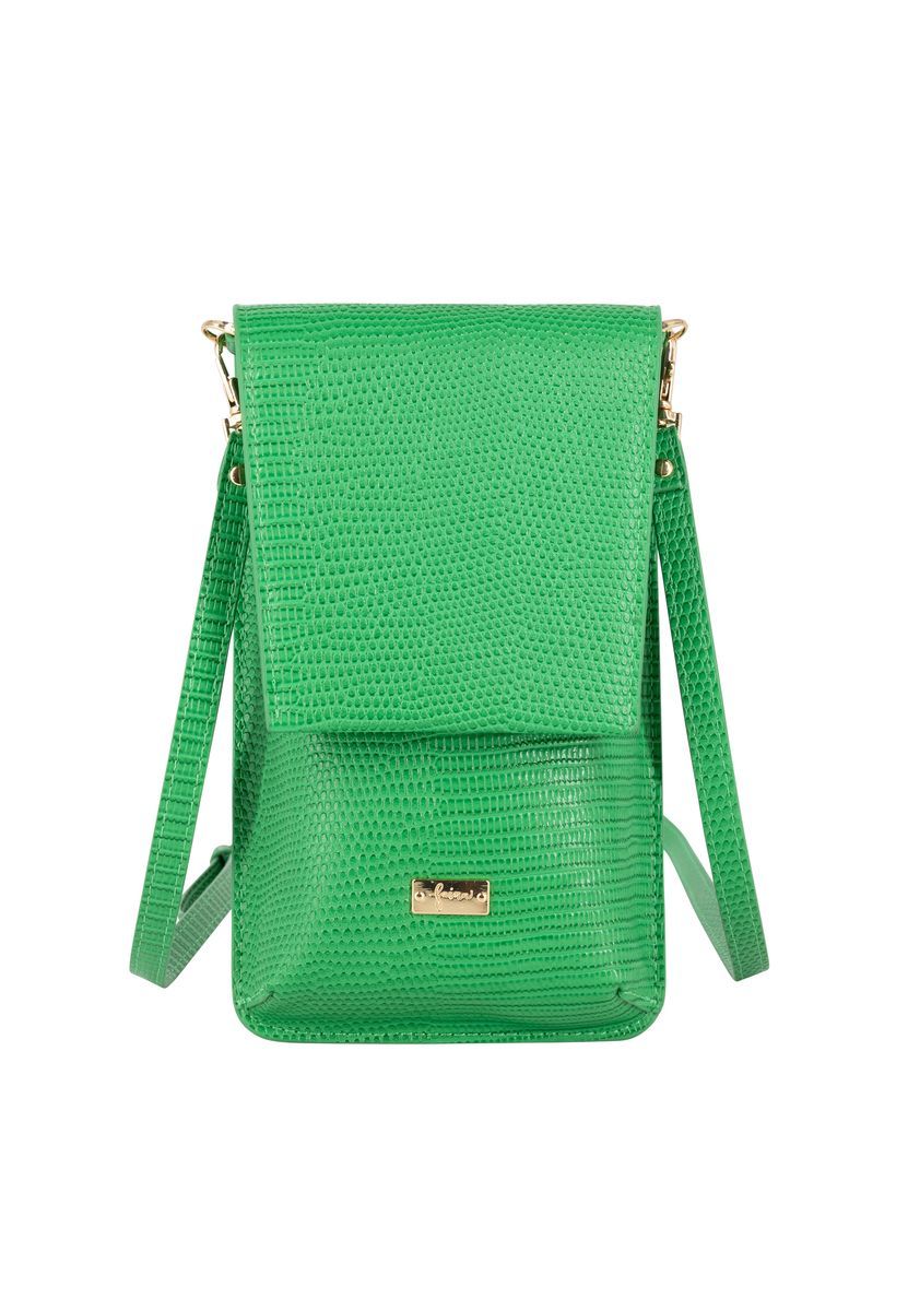 Handytasche mit Reptilprägung zum Umhängen