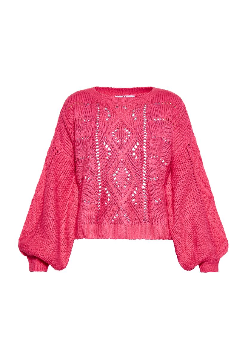 Flauschiger Jacquard-Pullover mit Zebramuster