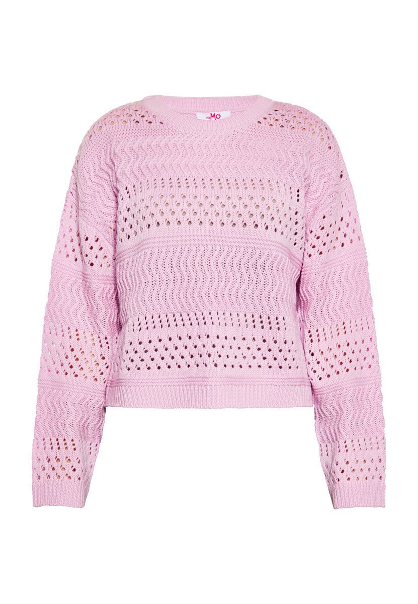 Flauschiger Jacquard-Pullover mit Zebramuster