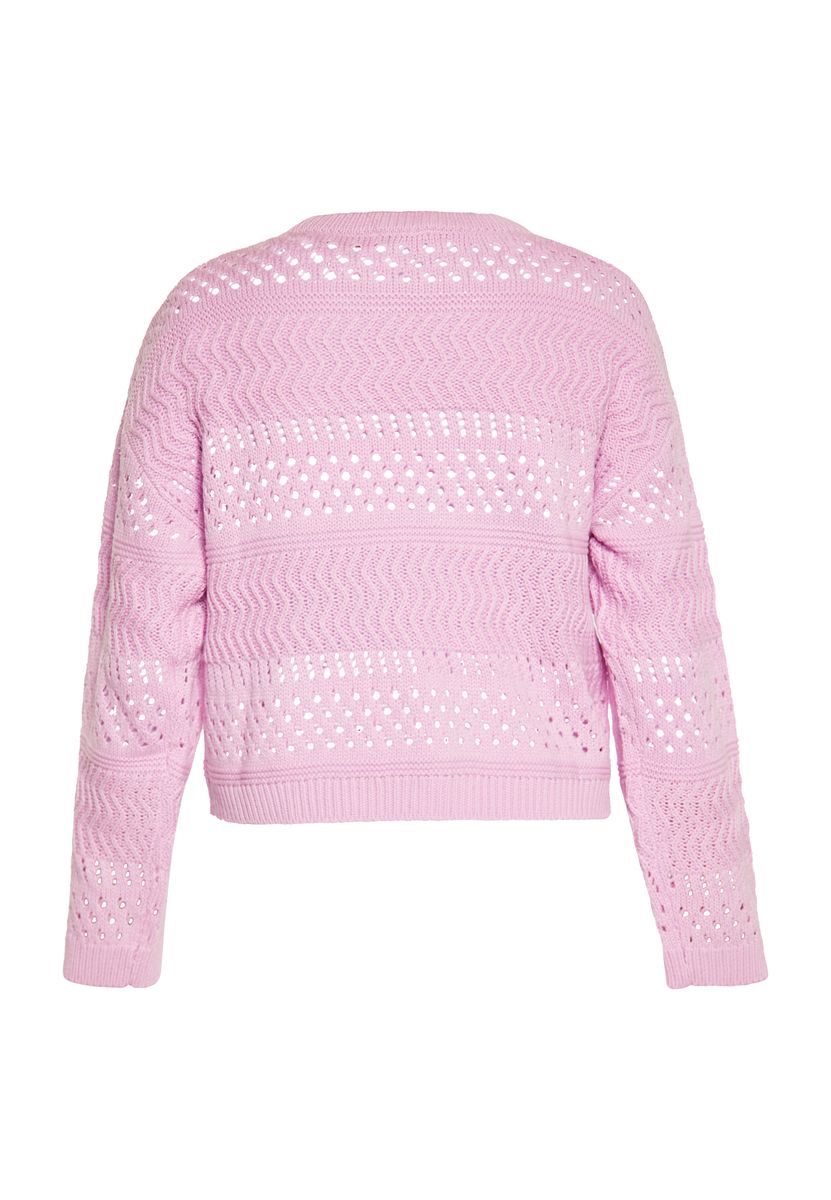 Flauschiger Jacquard-Pullover mit Zebramuster