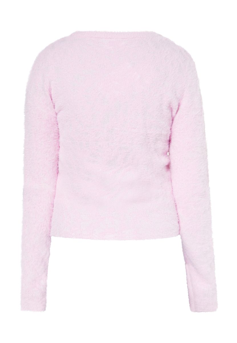 Flauschiger Jacquard-Pullover mit Zebramuster