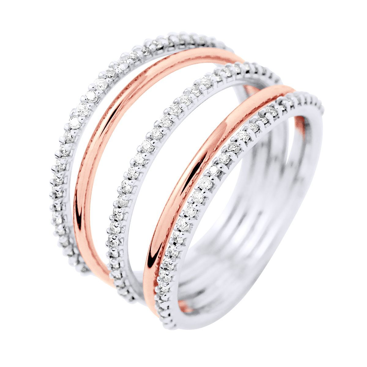 Mehrreihiger Diamant Satellite Ring
