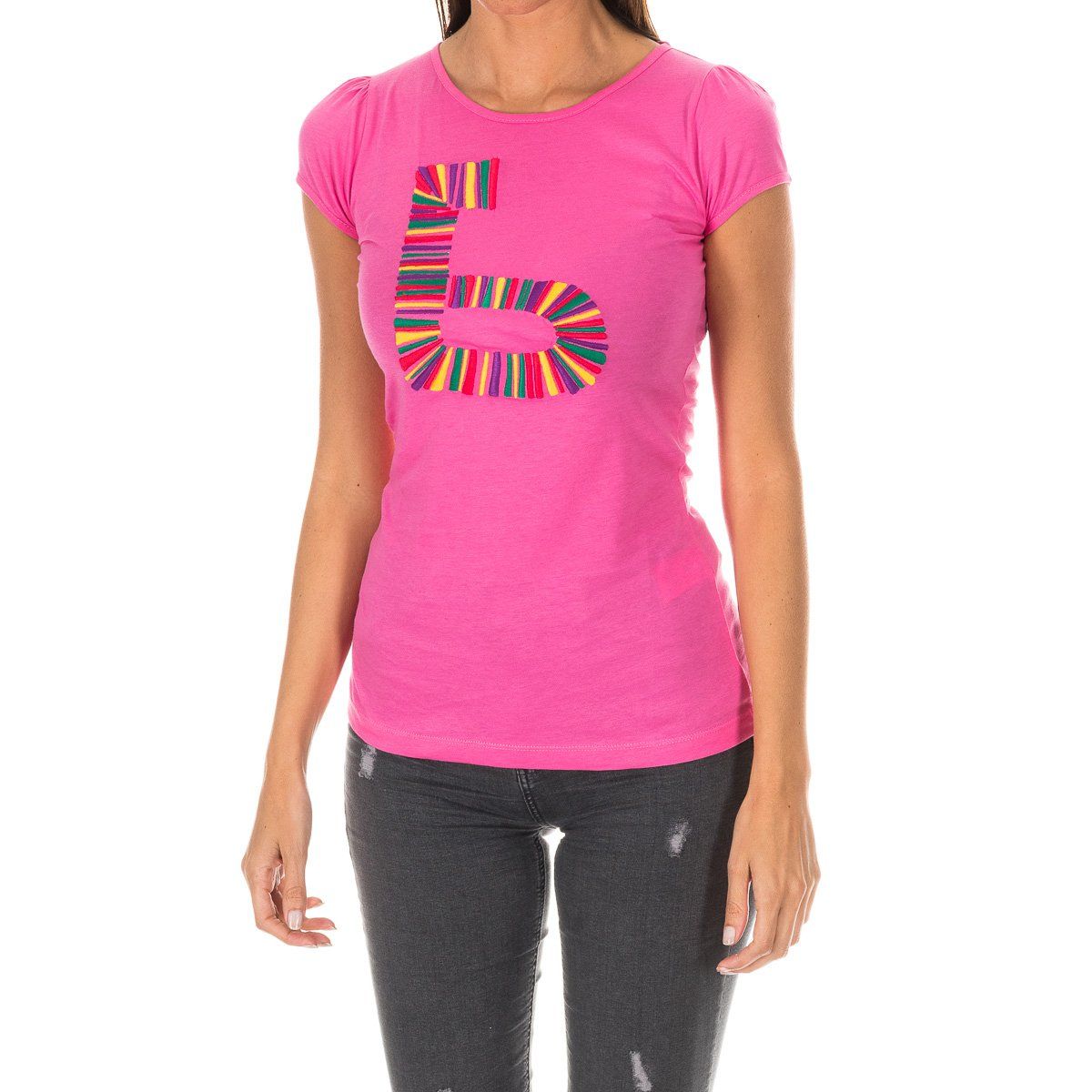 T-Shirt mit gesticktem Logo-Design
