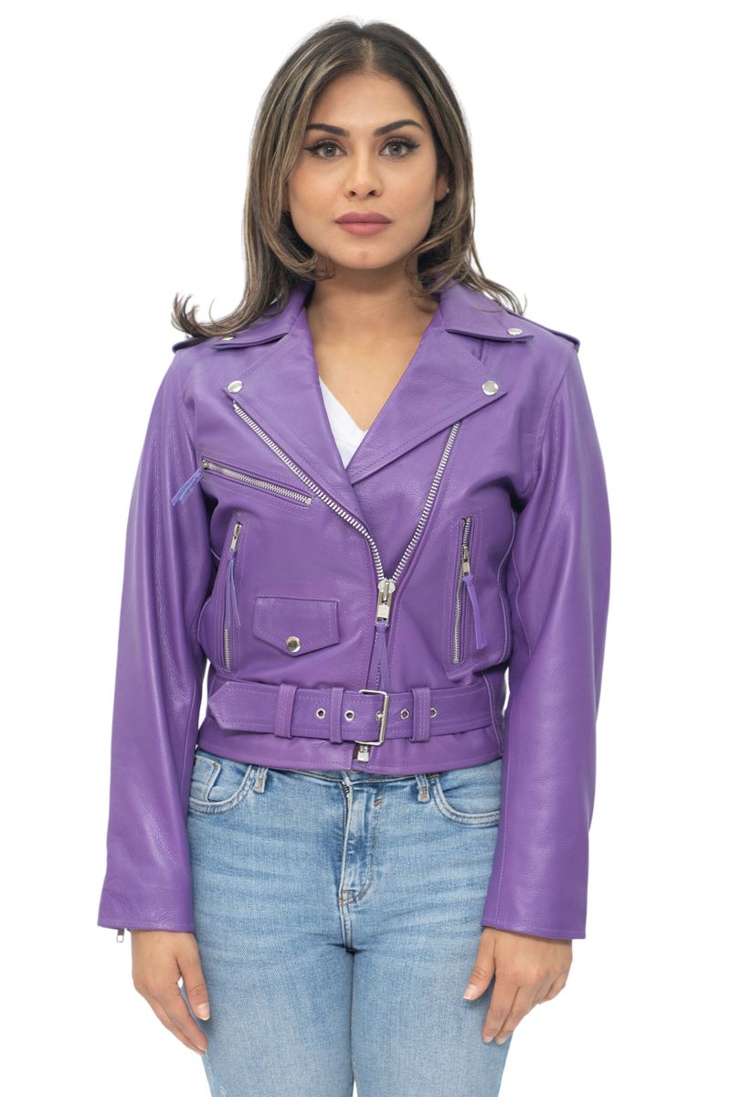 Klassische Brando-Bikerjacke aus Rindsleder