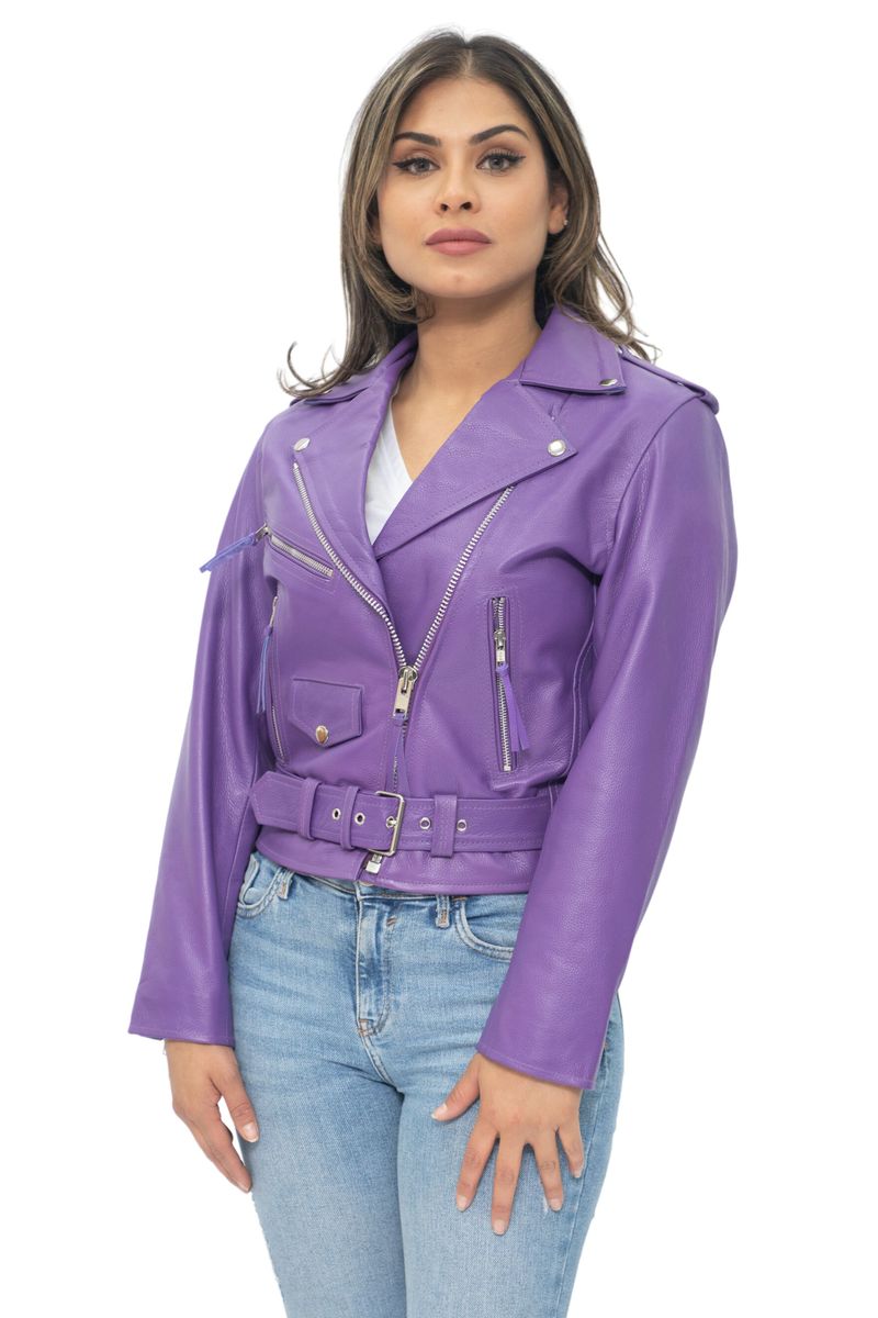 Klassische Brando-Bikerjacke aus Rindsleder