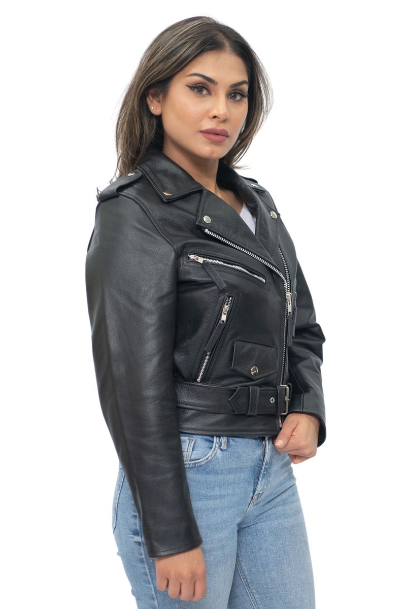 Klassische Brando-Bikerjacke aus Rindsleder