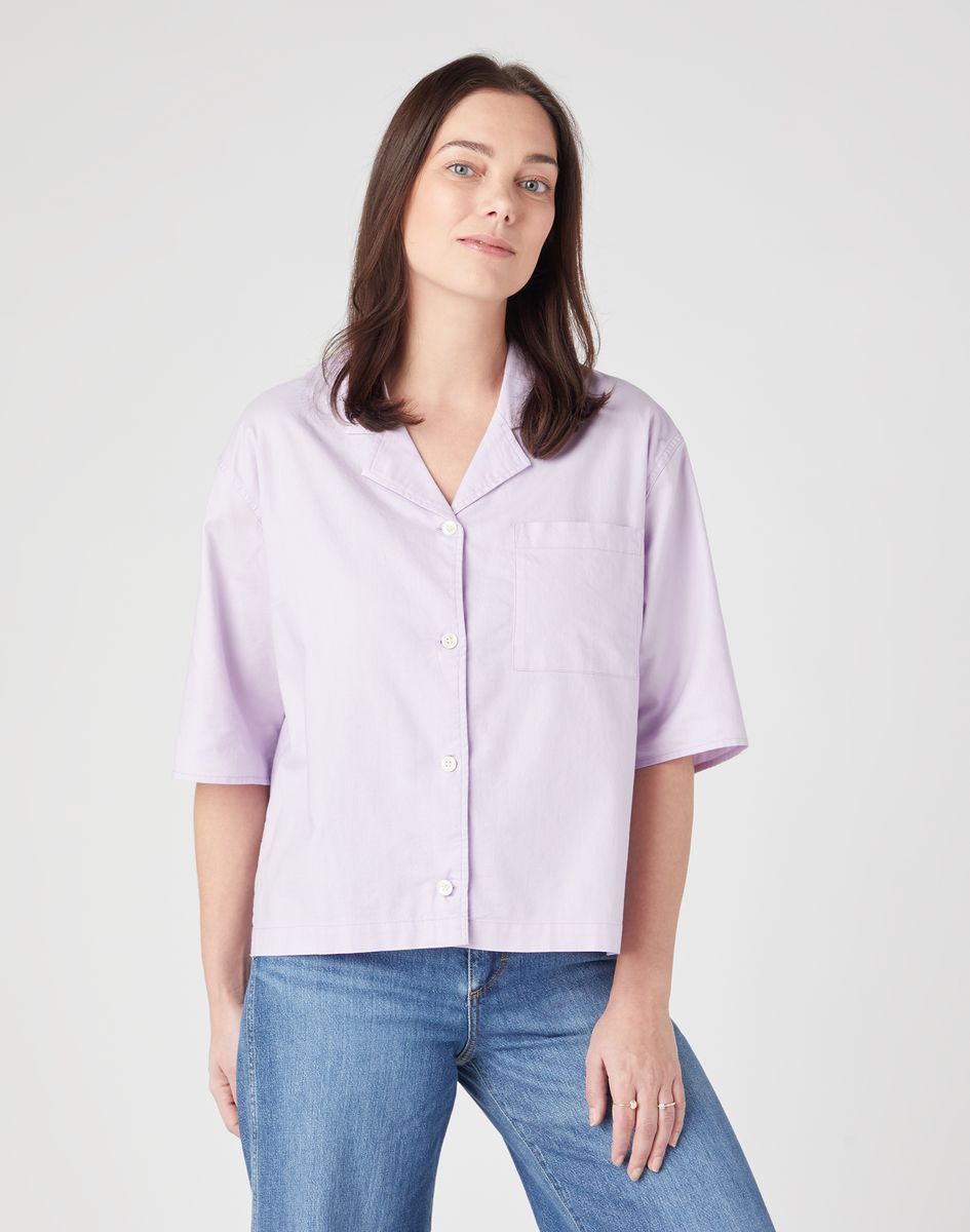 Entspannte boxige Kurzarm-Bluse