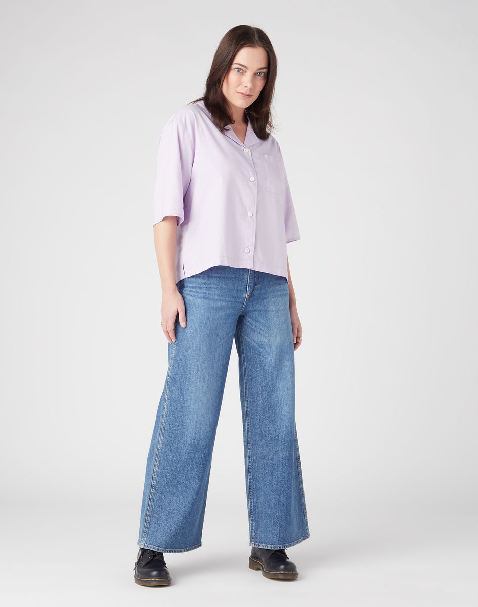 Entspannte boxige Kurzarm-Bluse