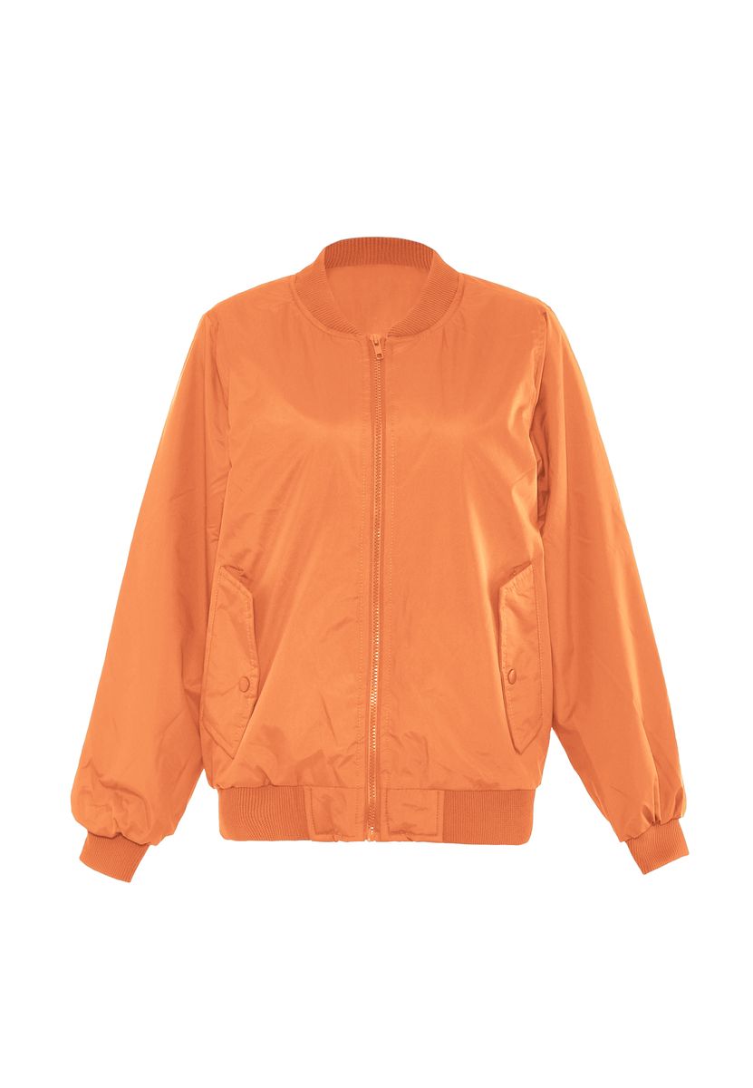 Sportlicher Satin-Zip-Up-Blouson