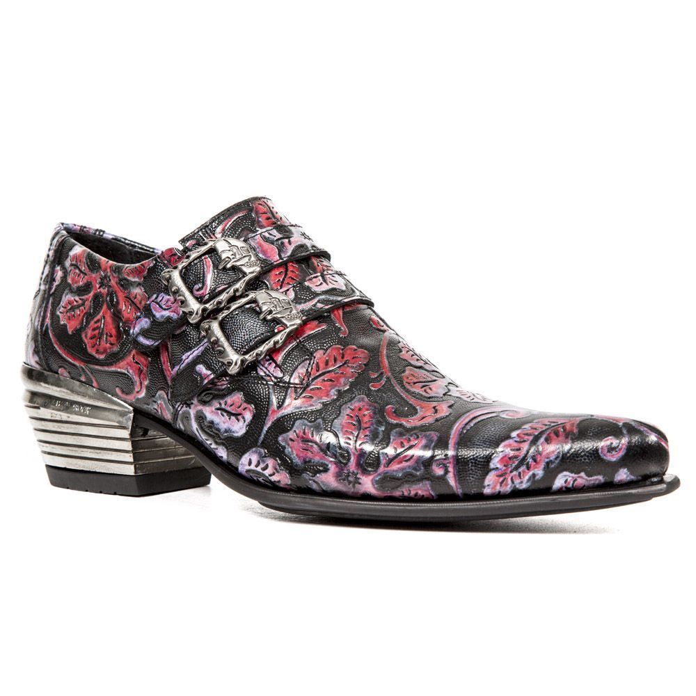 Zweifach geschnallte Schuhe mit Blumenmuster