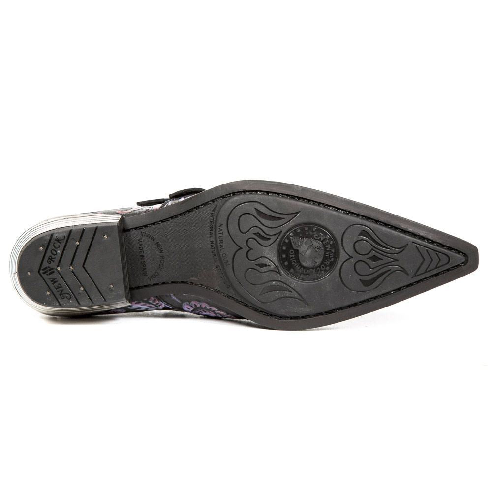 Zweifach geschnallte Schuhe mit Blumenmuster