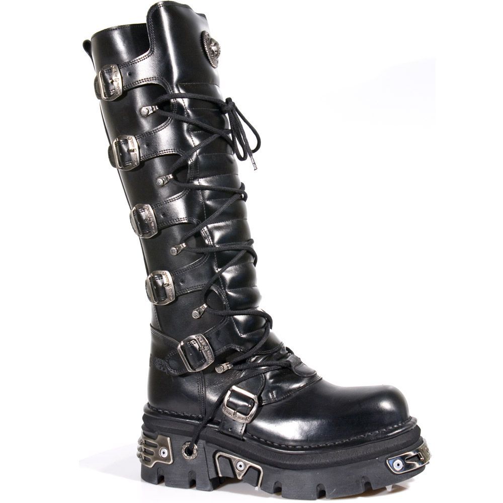Goth-Plateaustiefel mit Schnallendetails