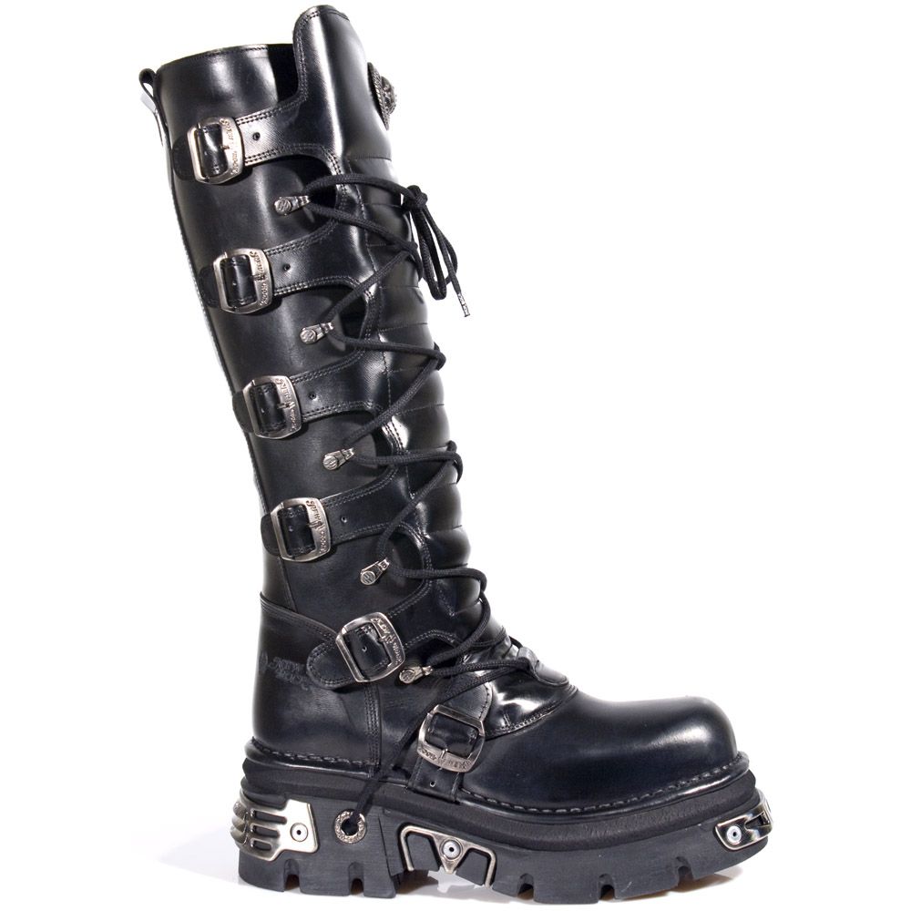 Goth-Plateaustiefel mit Schnallendetails