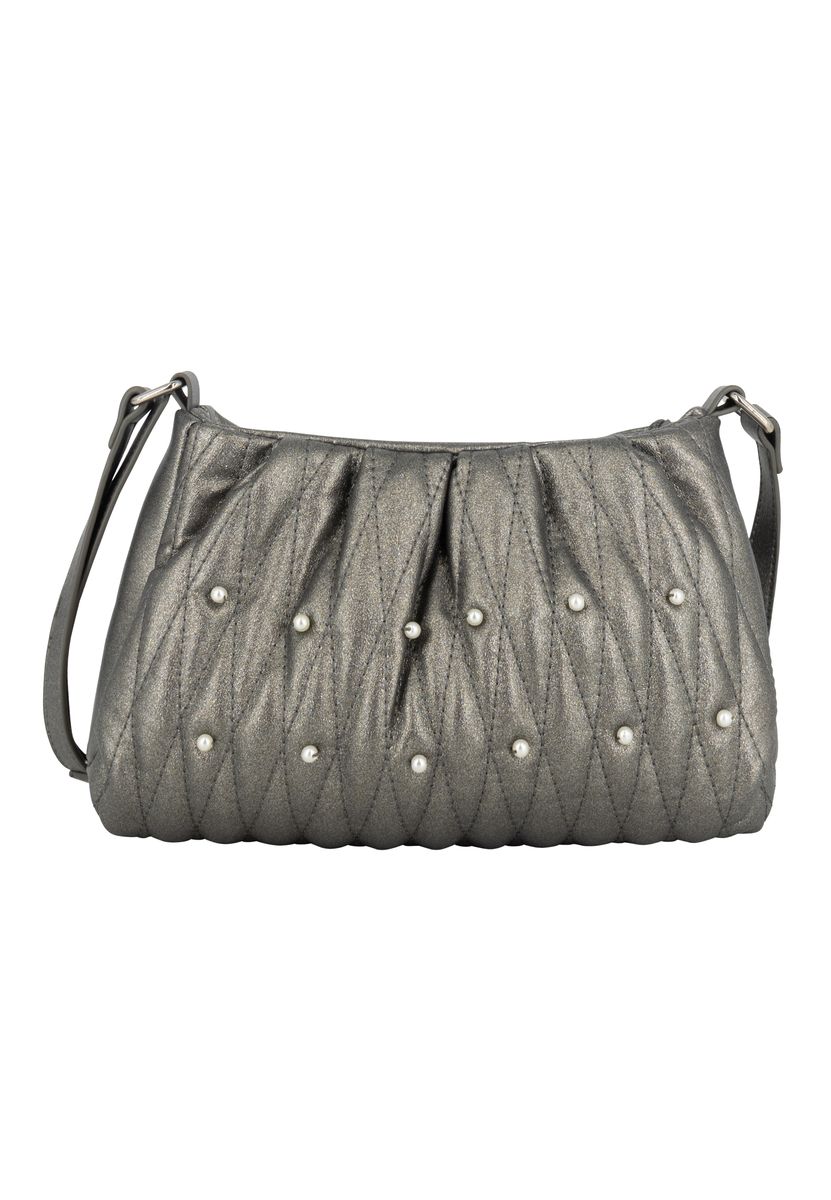 Perlenbesetzte plissierte Abendtasche