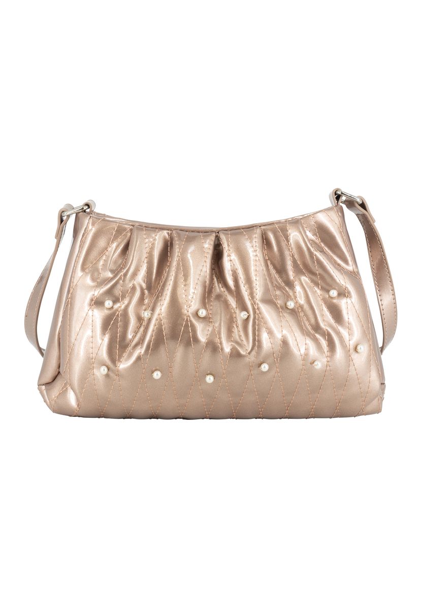 Perlenbesetzte plissierte Abendtasche