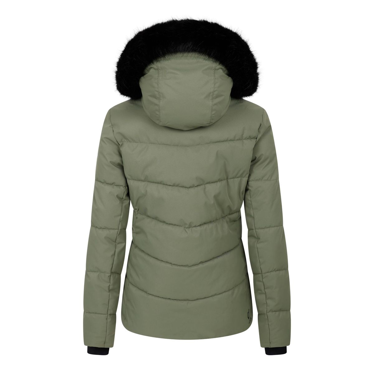 Wattierte Skijacke mit Fellbesatz