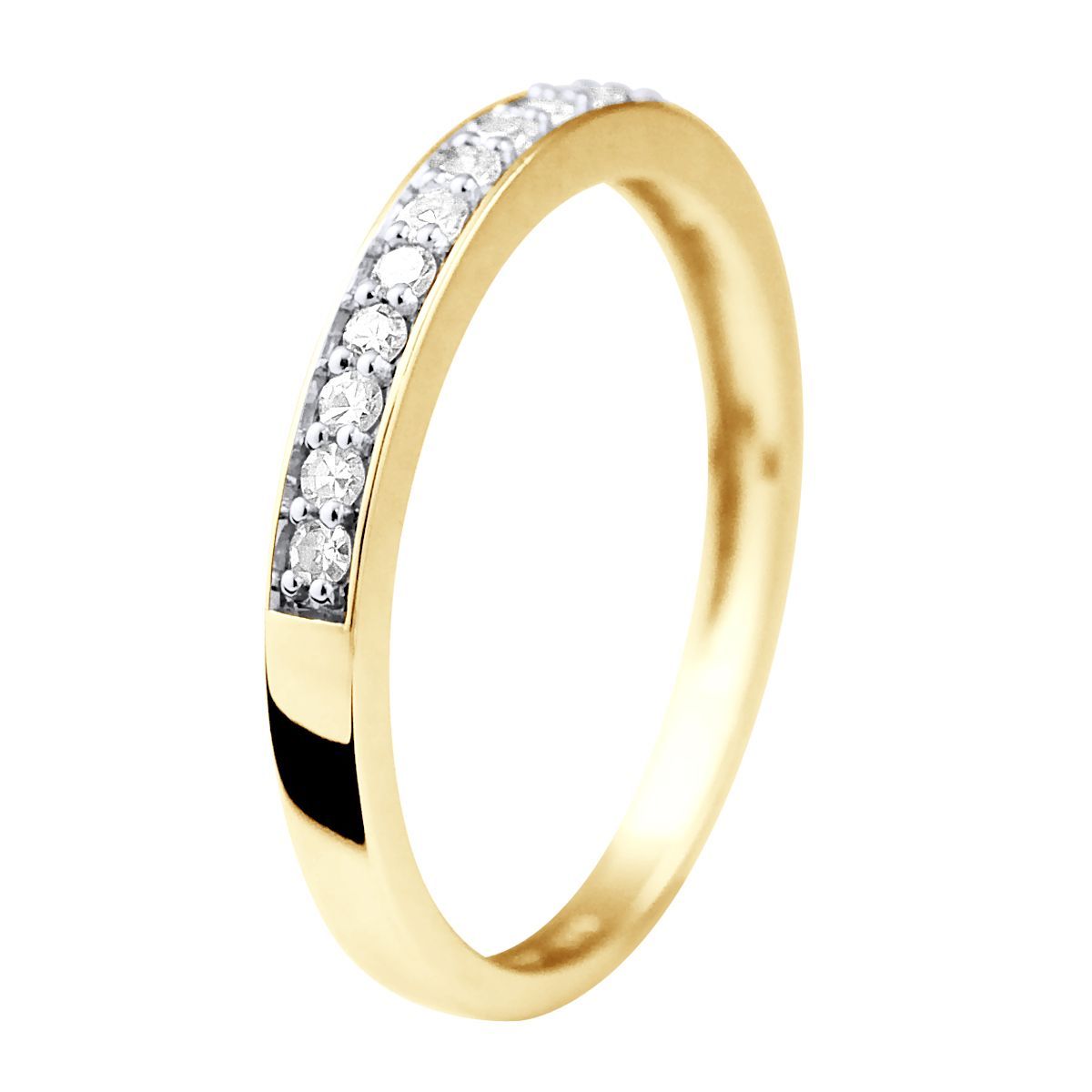 Klassischer Goldring mit Diamantpavé