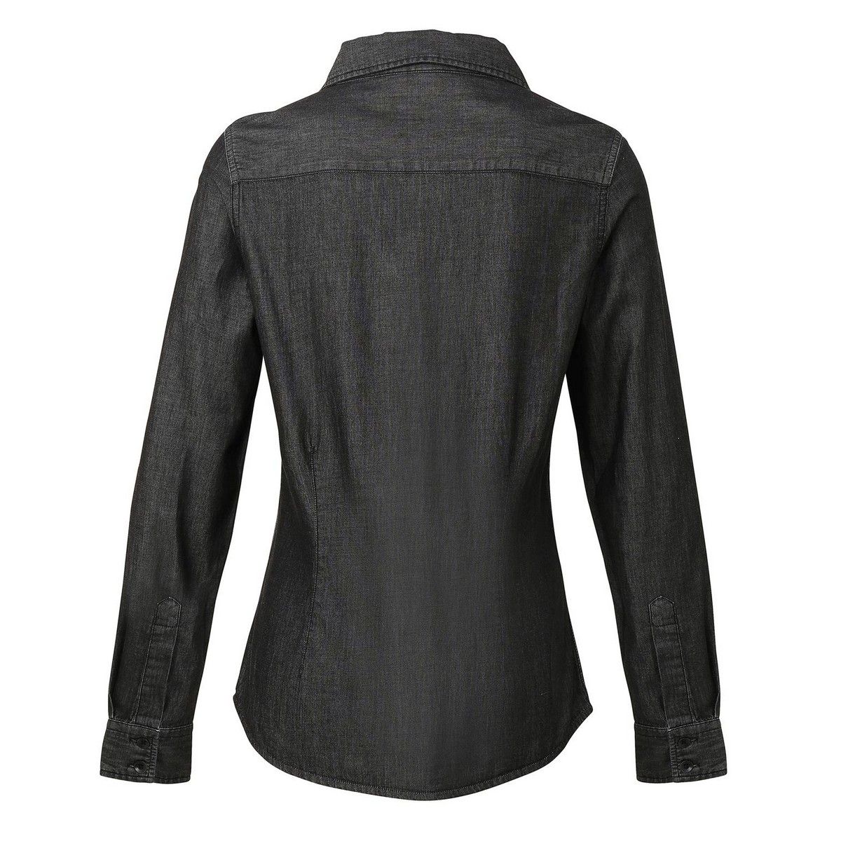 Klassisches Tailliertes Schwarzes Jeanshemd