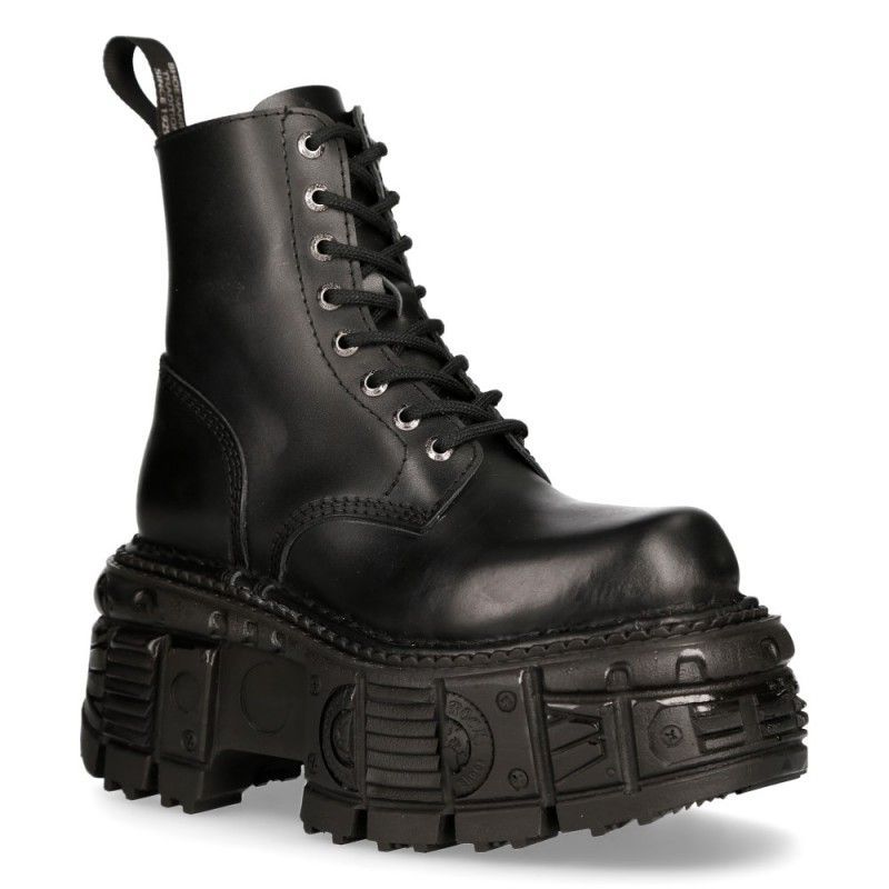Industrieller Military Plateau Schnürstiefel