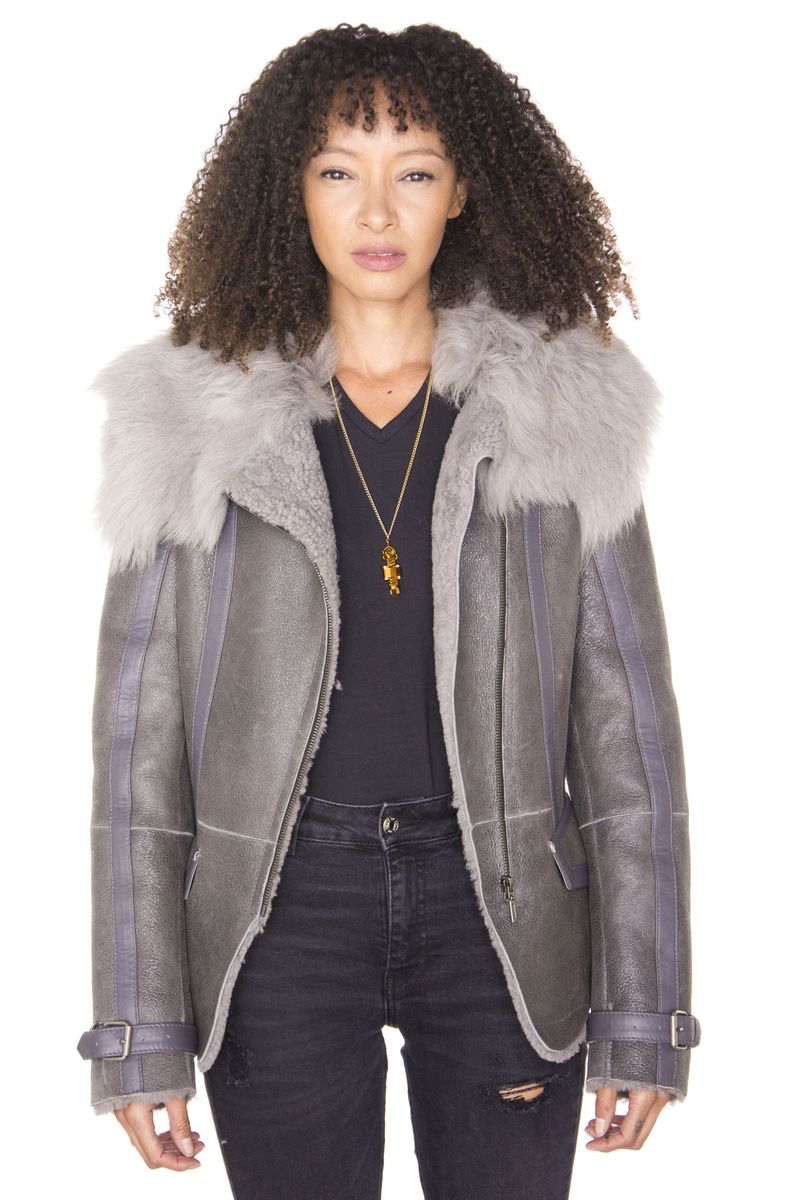 Exklusive Toscana Lammfell Fliegerjacke