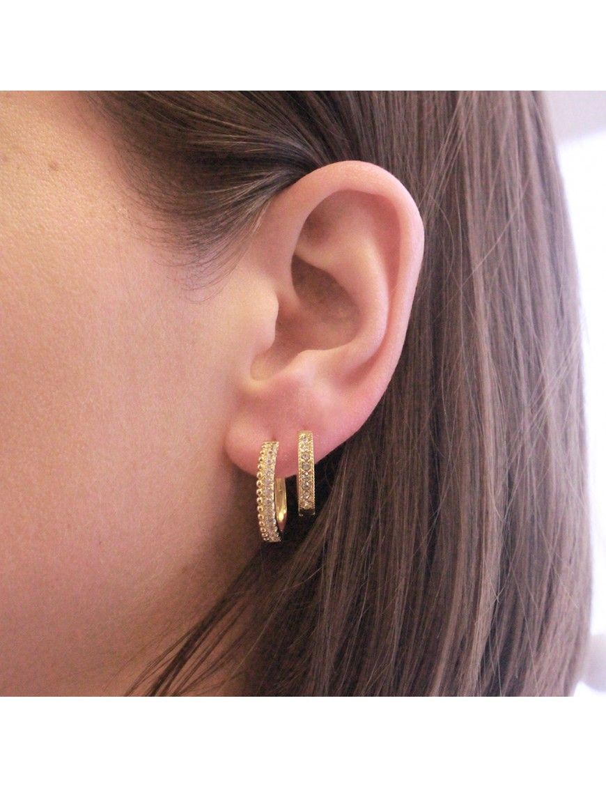 Kristall-Pavé Gold Creolen