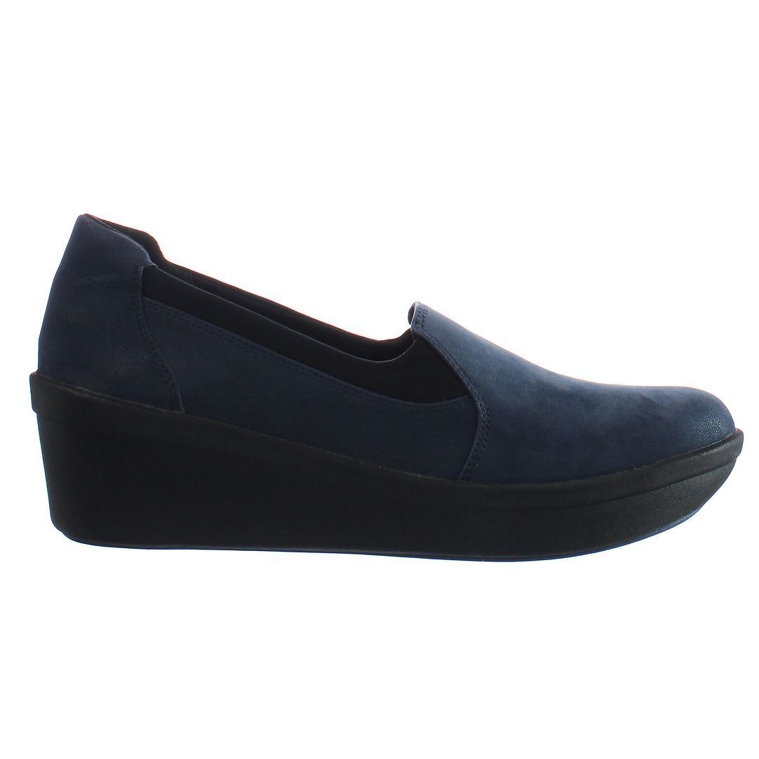 Bequeme Navy Slipper mit Keilabsatz