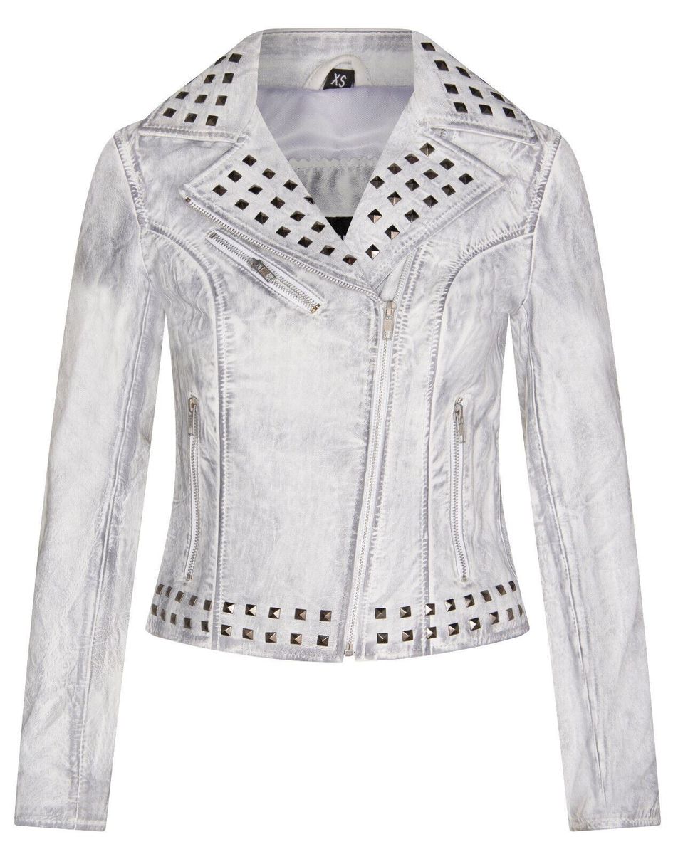 Verzierte Biker-Lederjacke mit Nieten