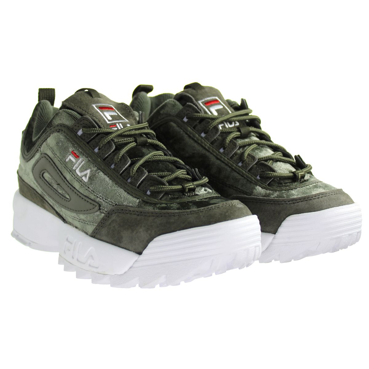 Chunky Samt-Plateau-Sneaker