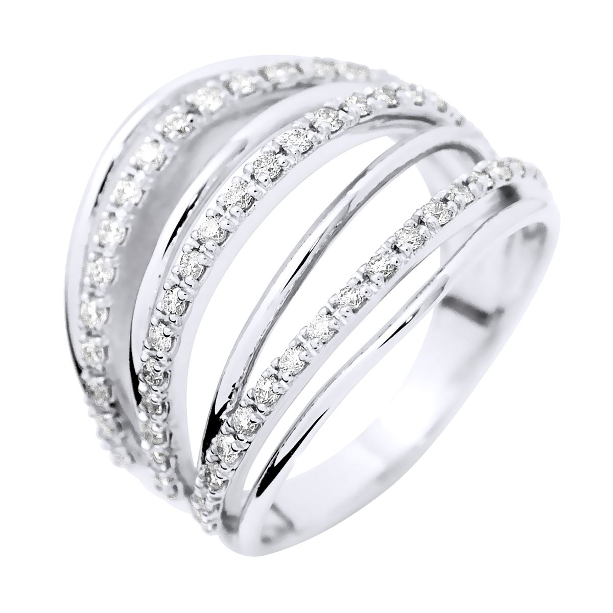 Eleganter mehrreihiger Diamant-Pavé-Ring