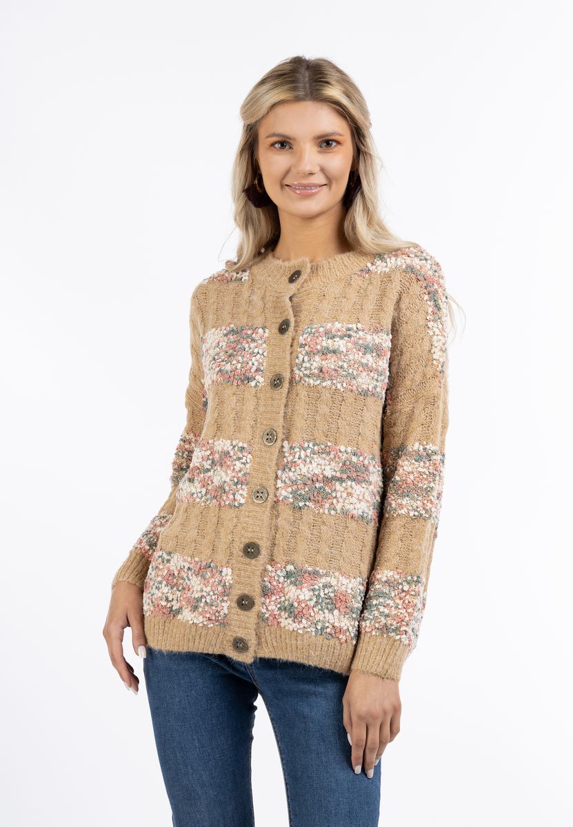 Strukturierter Cardigan im Streifenlook