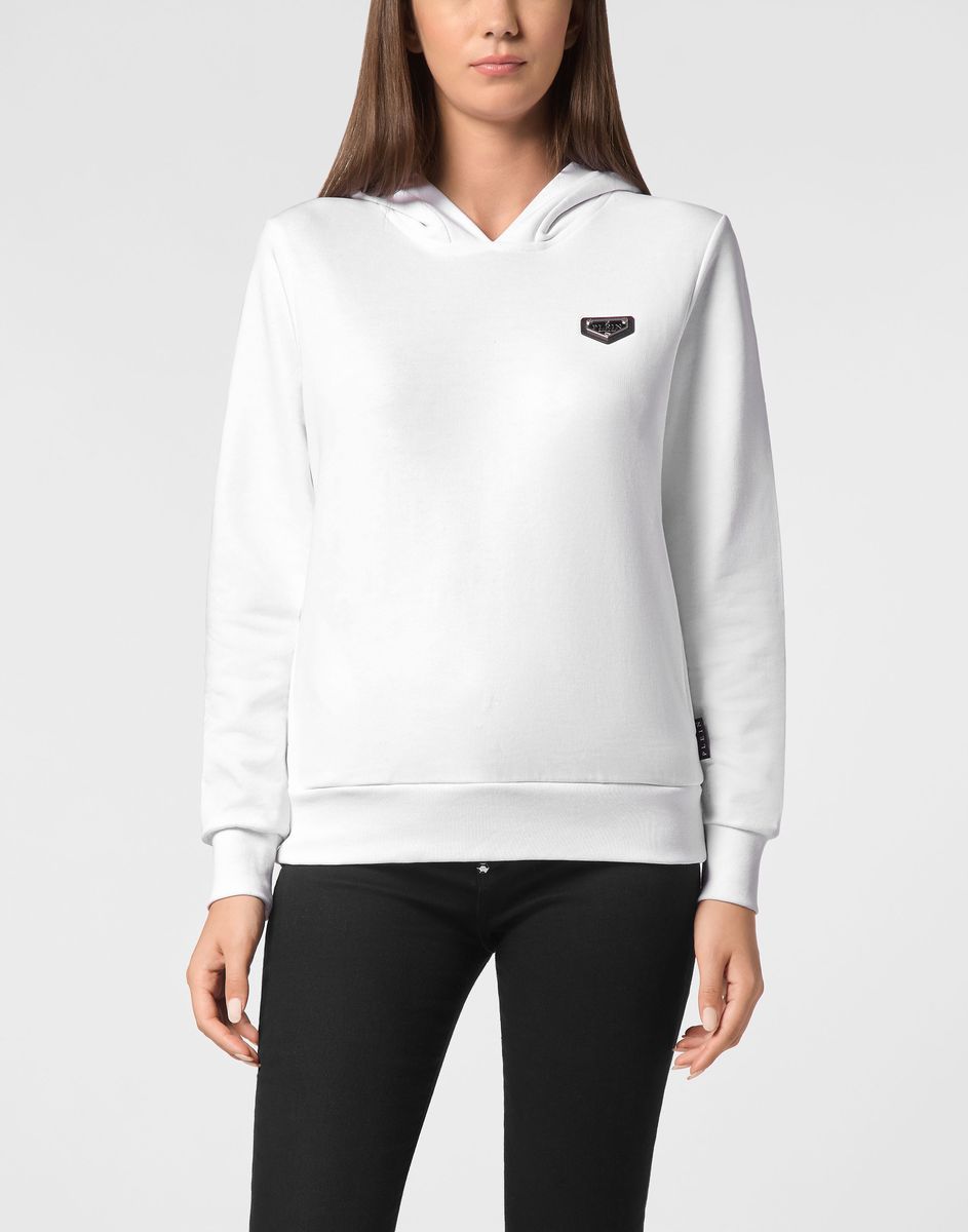 Ikonischer Baumwoll-Hoodie mit Patch