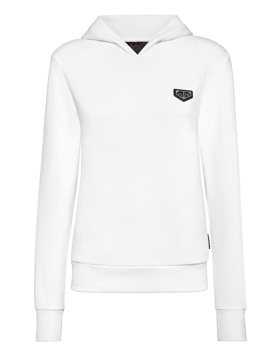 Ikonischer Baumwoll-Hoodie mit Patch