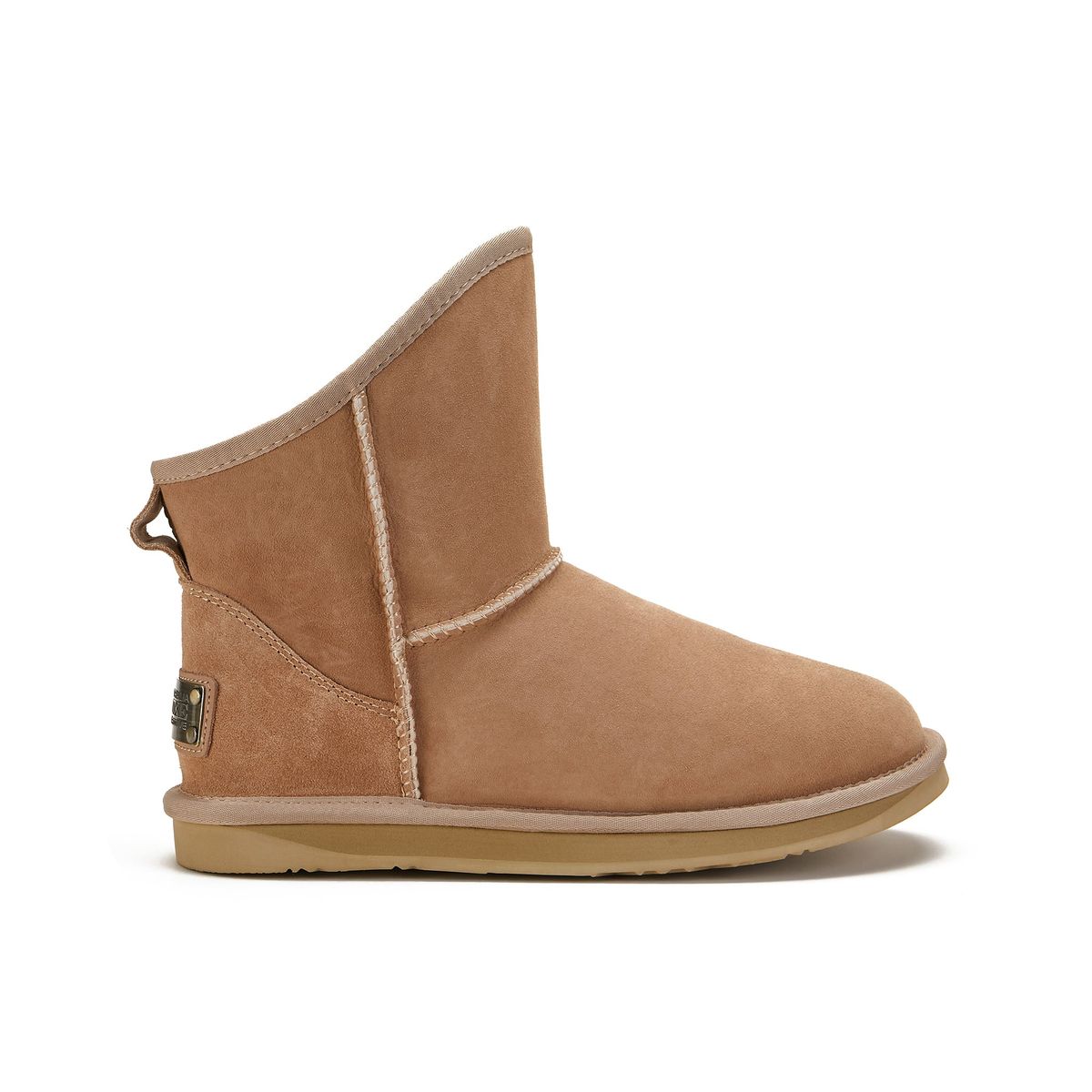 Kurze Schaffell-Wildlederstiefeletten
