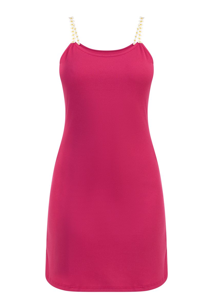 Geripptes Minikleid mit Twist-Detail