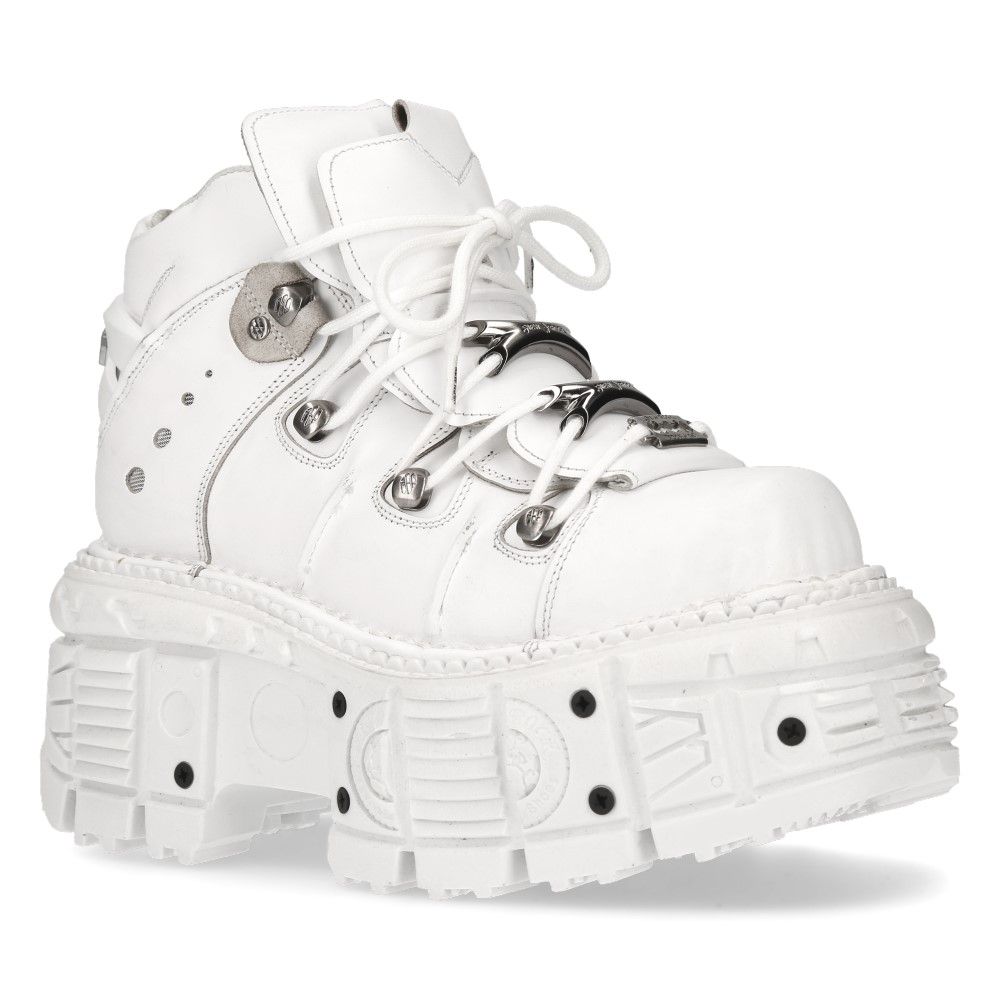 Gothic-Lederstiefeletten mit Plateausohle
