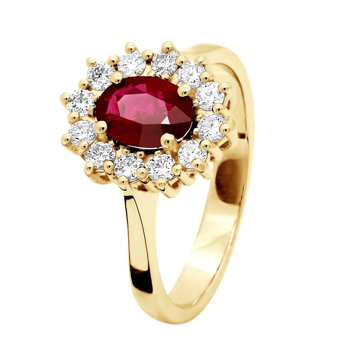 Eleganter Rubin-Diamant-Halo