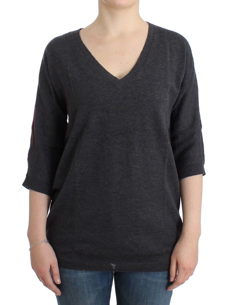 Lockerer V-Ausschnitt-Pullover aus Alpaka-Mix
