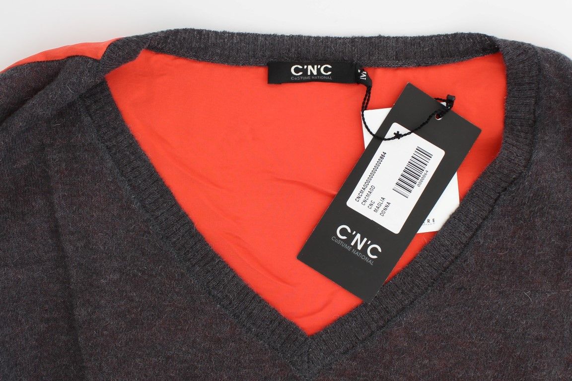Lockerer V-Ausschnitt-Pullover aus Alpaka-Mix