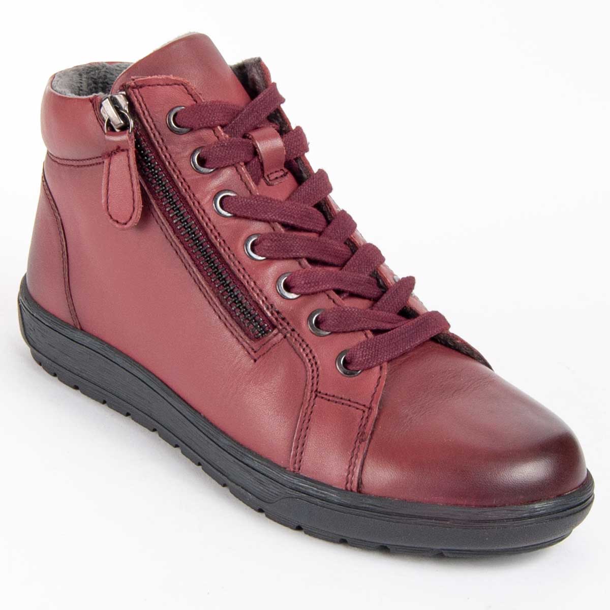 Ankle-Boots aus Leder mit Reißverschluss