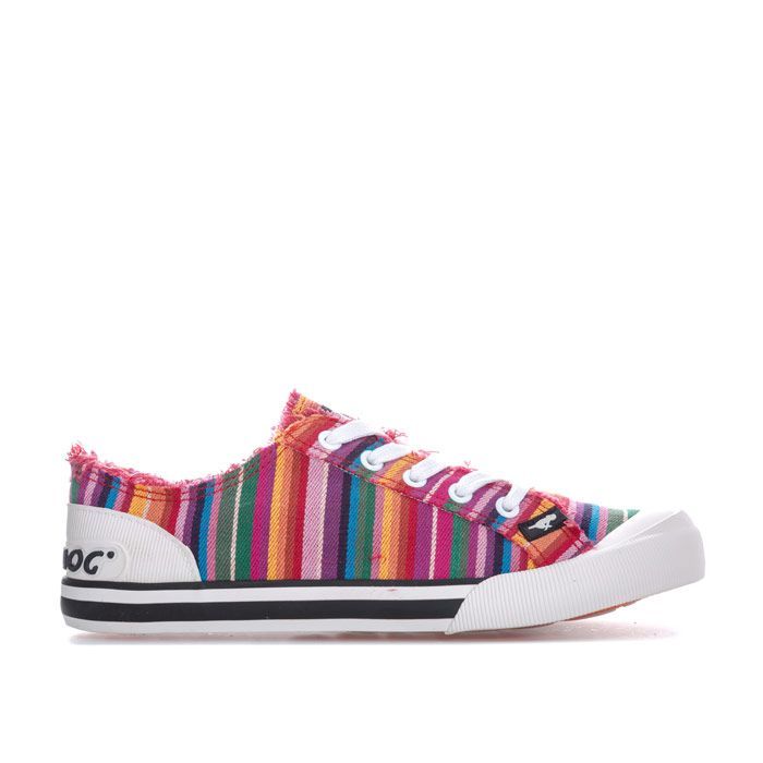 Gestreifte Low-Top-Sneaker aus Canvas