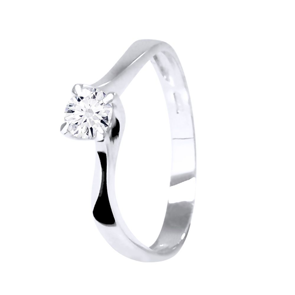 Eleganter Solitär-Diamantring mit Bypass-Schiene