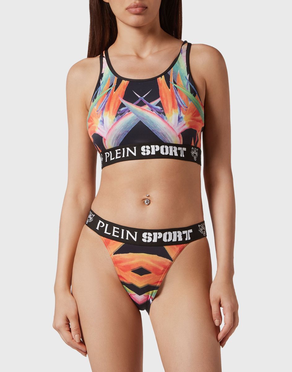 Sportlicher Bikini mit tropischem Print