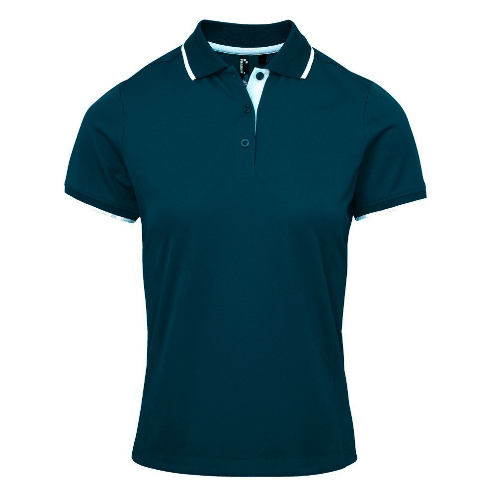Feuchtigkeitsableitendes Kontrast-Pikee-Poloshirt