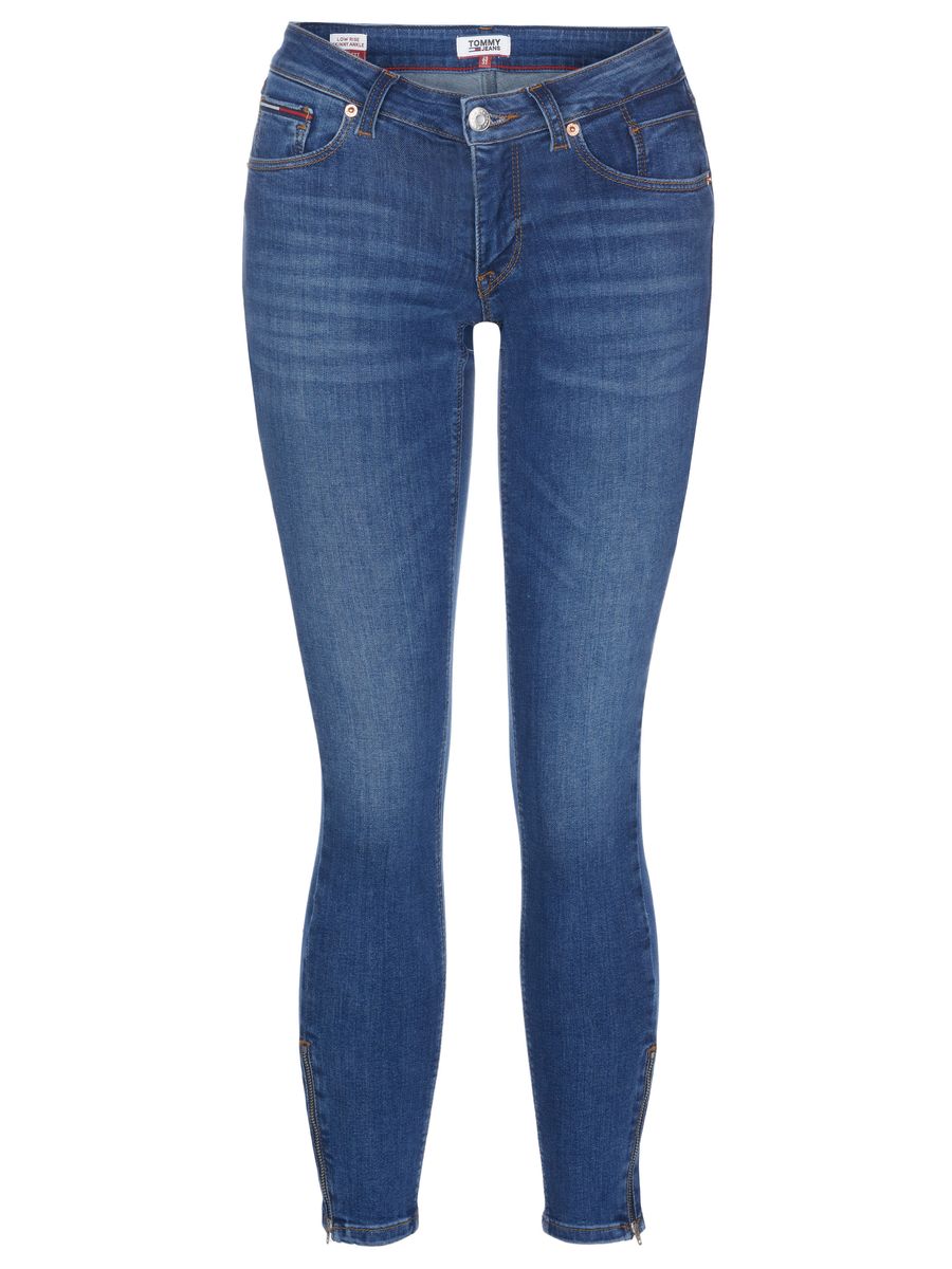 Skinny Low-Rise Jeans mit Knöchel-Reißverschlüssen