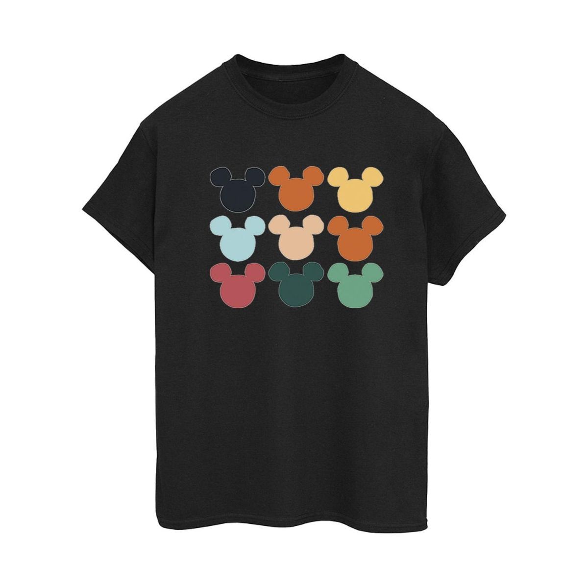 T-Shirt mit bunten Micky-Silhouetten