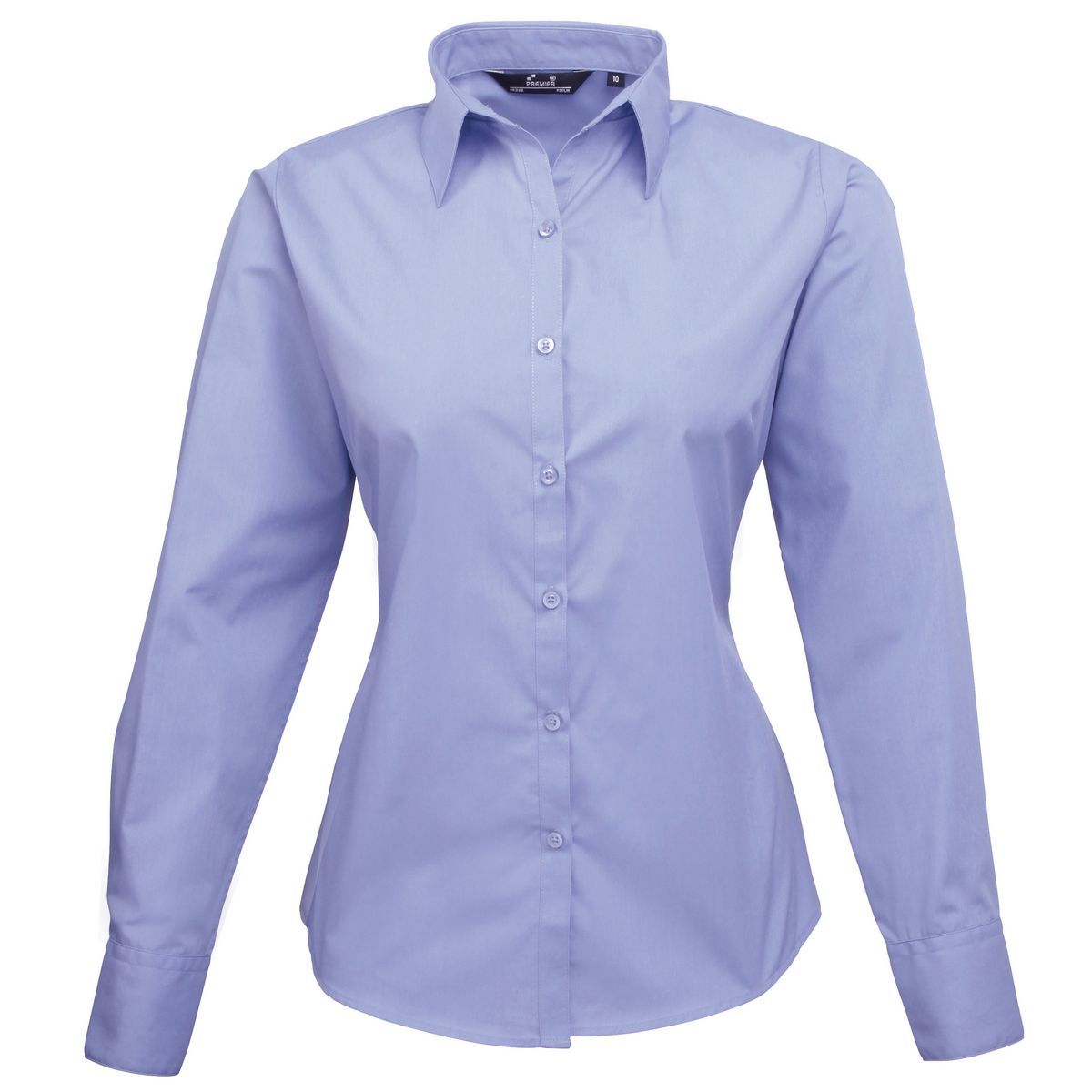 Taillierte Langarm-Popeline-Bluse