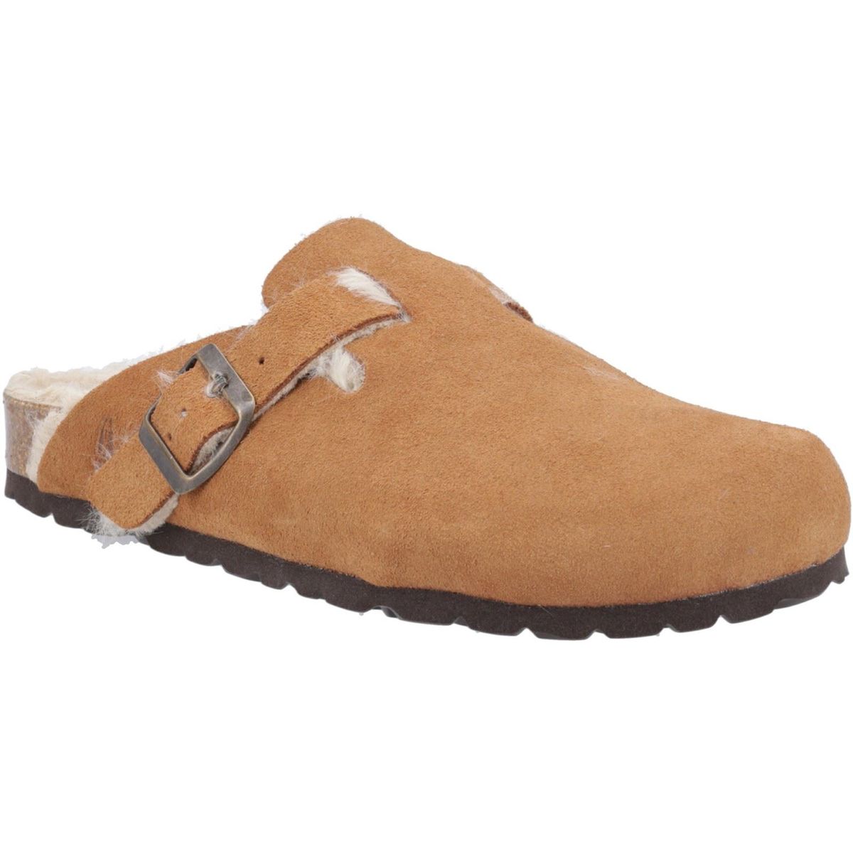 Wildleder-Clogs mit Wollfutter