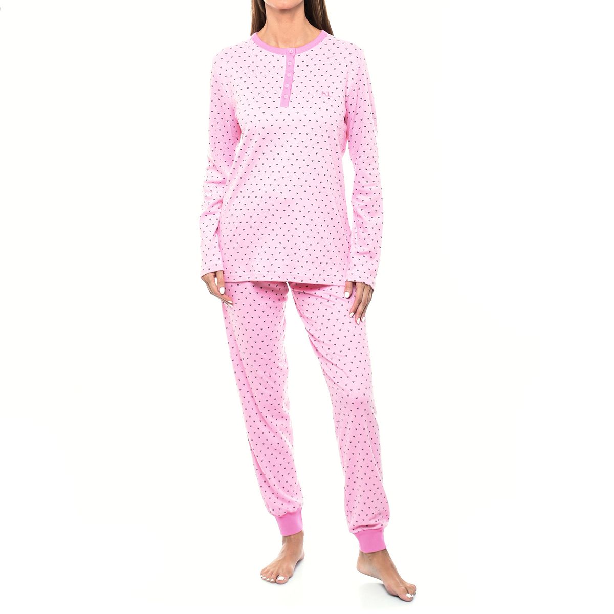 Baumwoll-Pyjama-Set mit Grafik-Druck